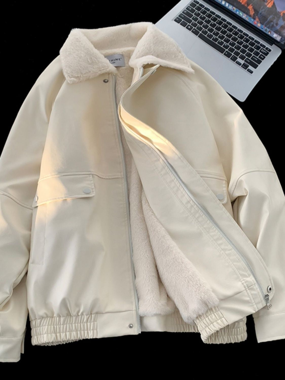 Luxe Faux Fur-Lined Leather Jacket