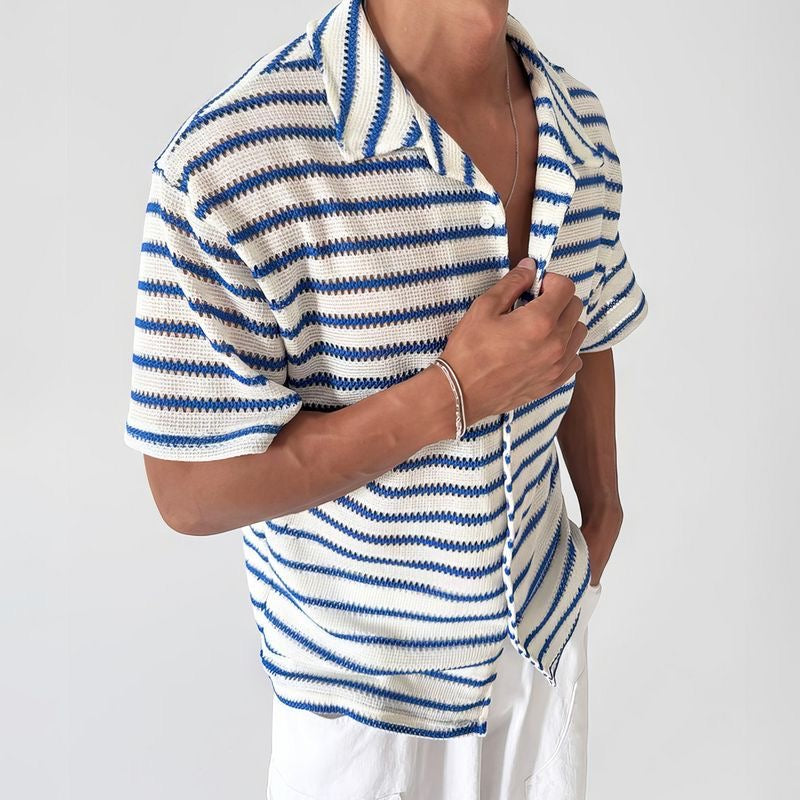 Classic Blue & White Striped Woven Shirt