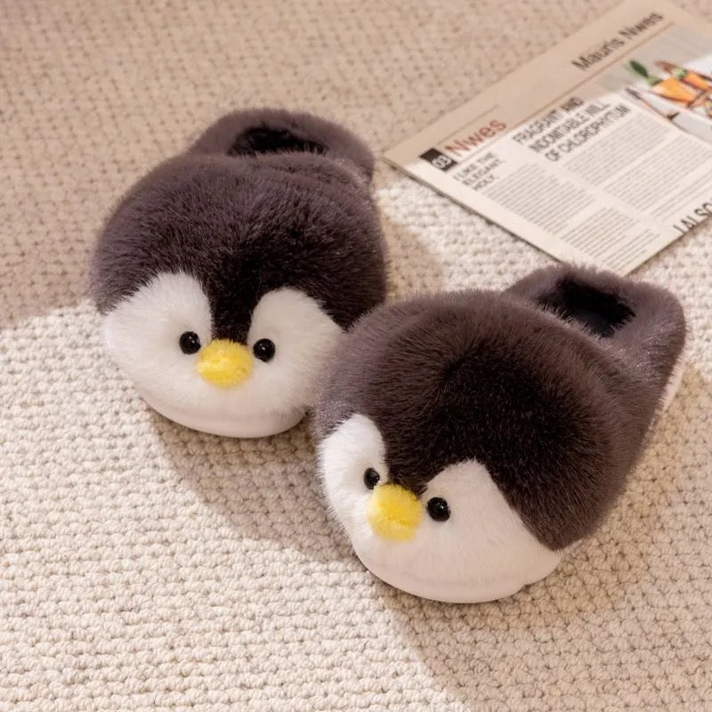 Adorable Penguin Plush Slippers!