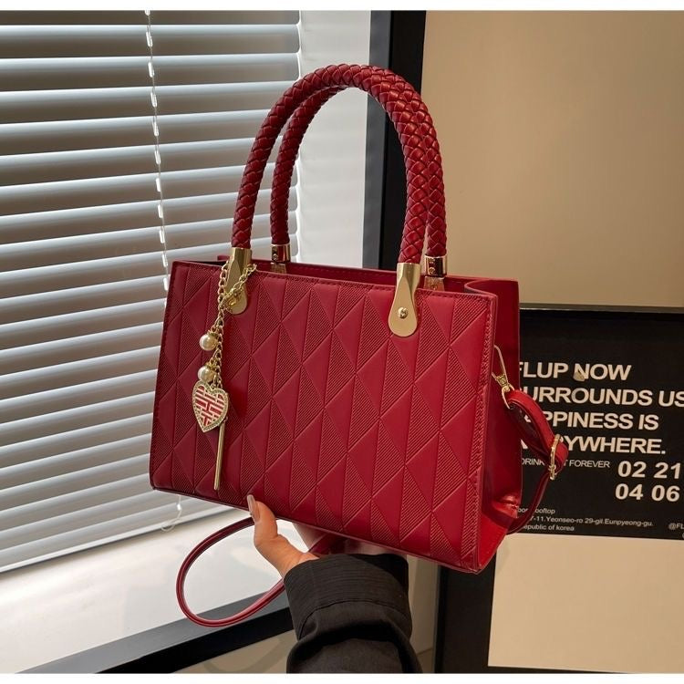 ✨ The She Eook – Radiant Red Quilted Wedding Clutch ✨