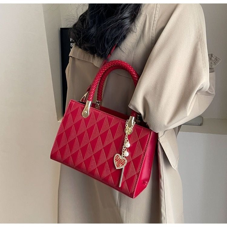 ✨ The She Eook – Radiant Red Quilted Wedding Clutch ✨