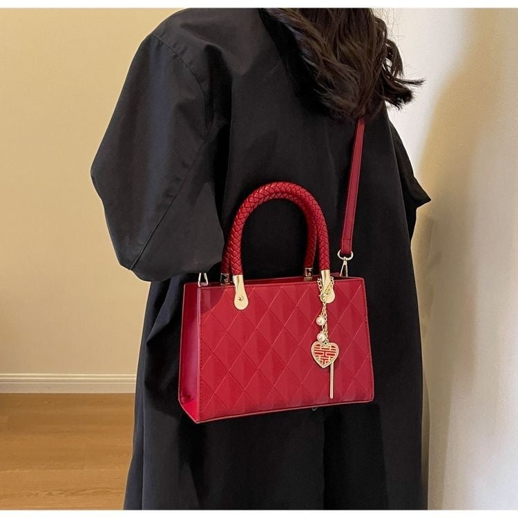 ✨ The She Eook – Radiant Red Quilted Wedding Clutch ✨