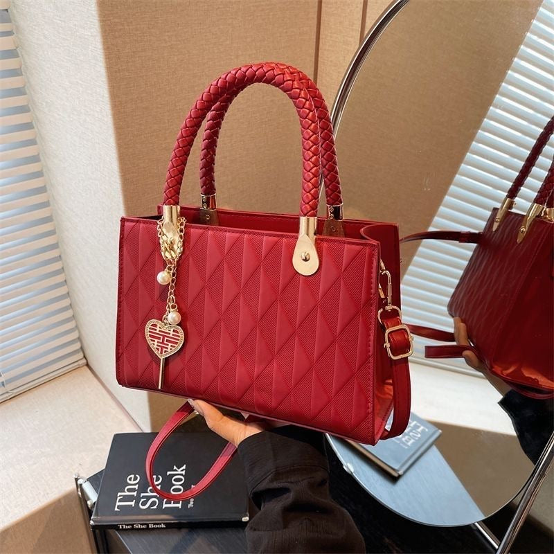 ✨ The She Eook – Radiant Red Quilted Wedding Clutch ✨