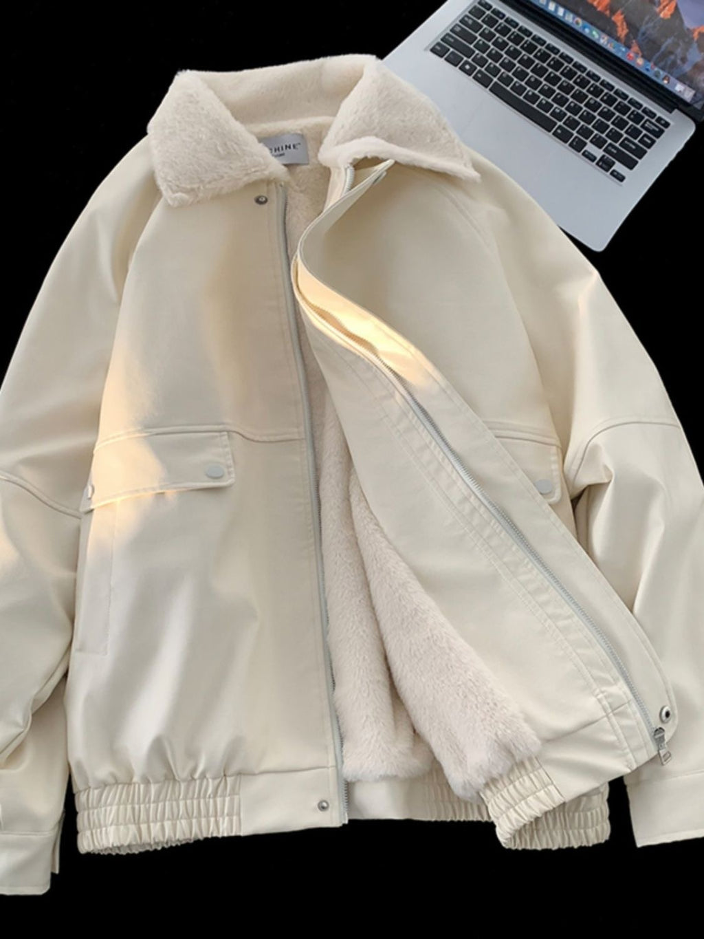 Luxe Faux Fur-Lined Leather Jacket