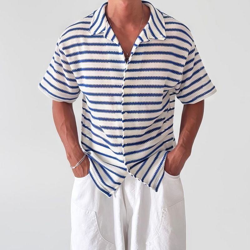 Classic Blue & White Striped Woven Shirt 