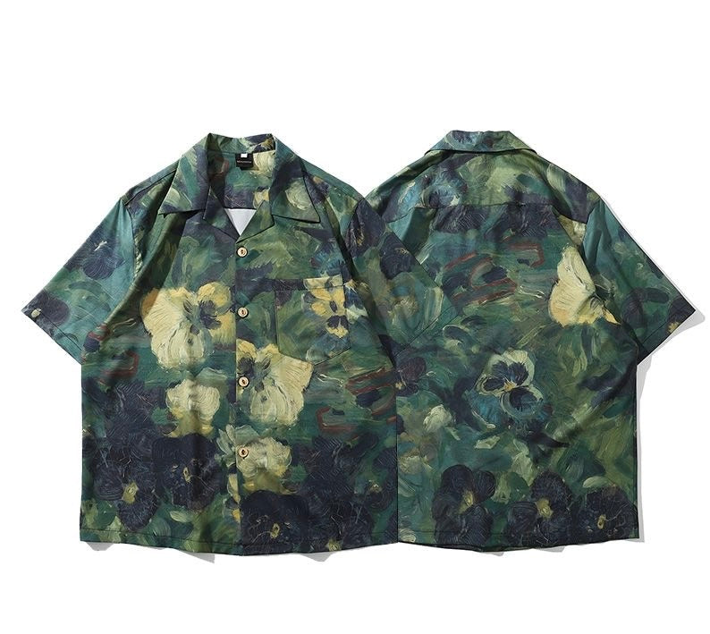 Vintage Floral Short-Sleeve Shirt