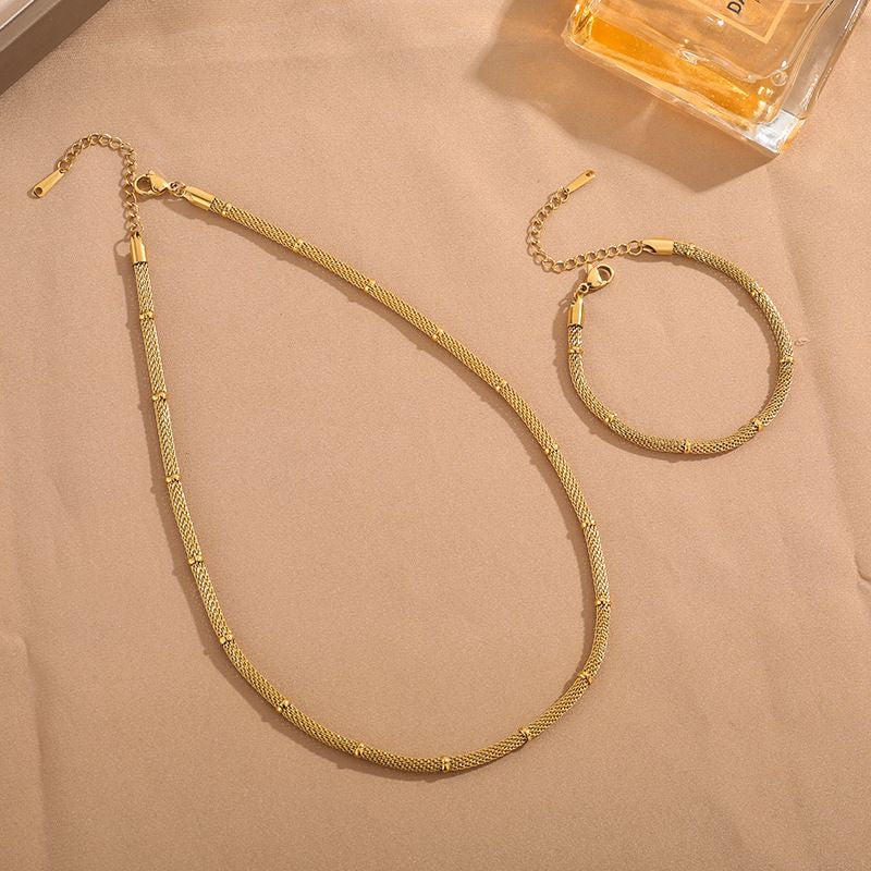 Delicate Gold-Tone Chain Jewelry Set
