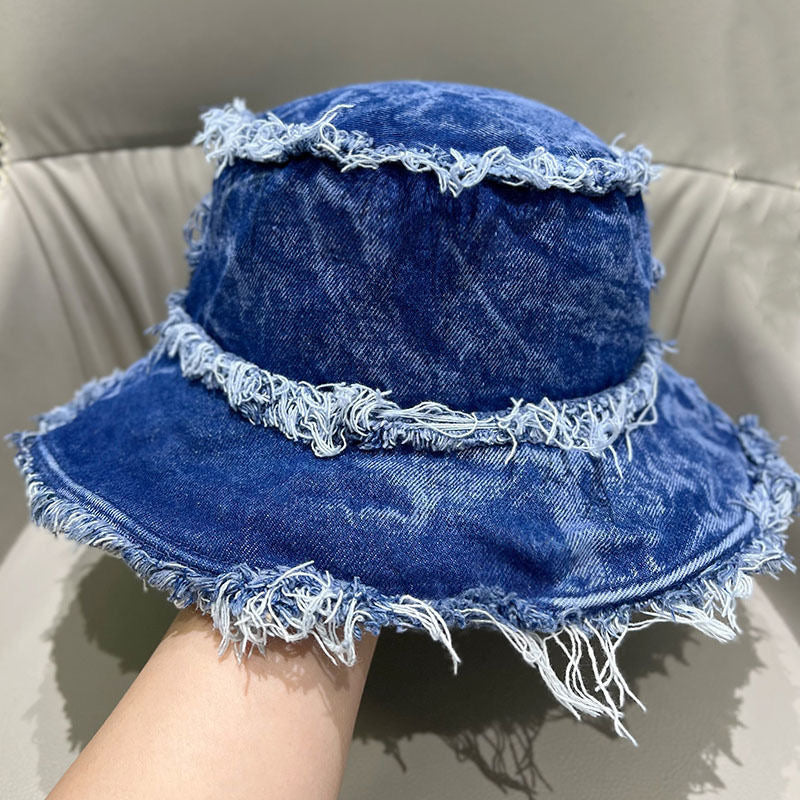 Vintage Edge Distressed Denim Bucket Hat
