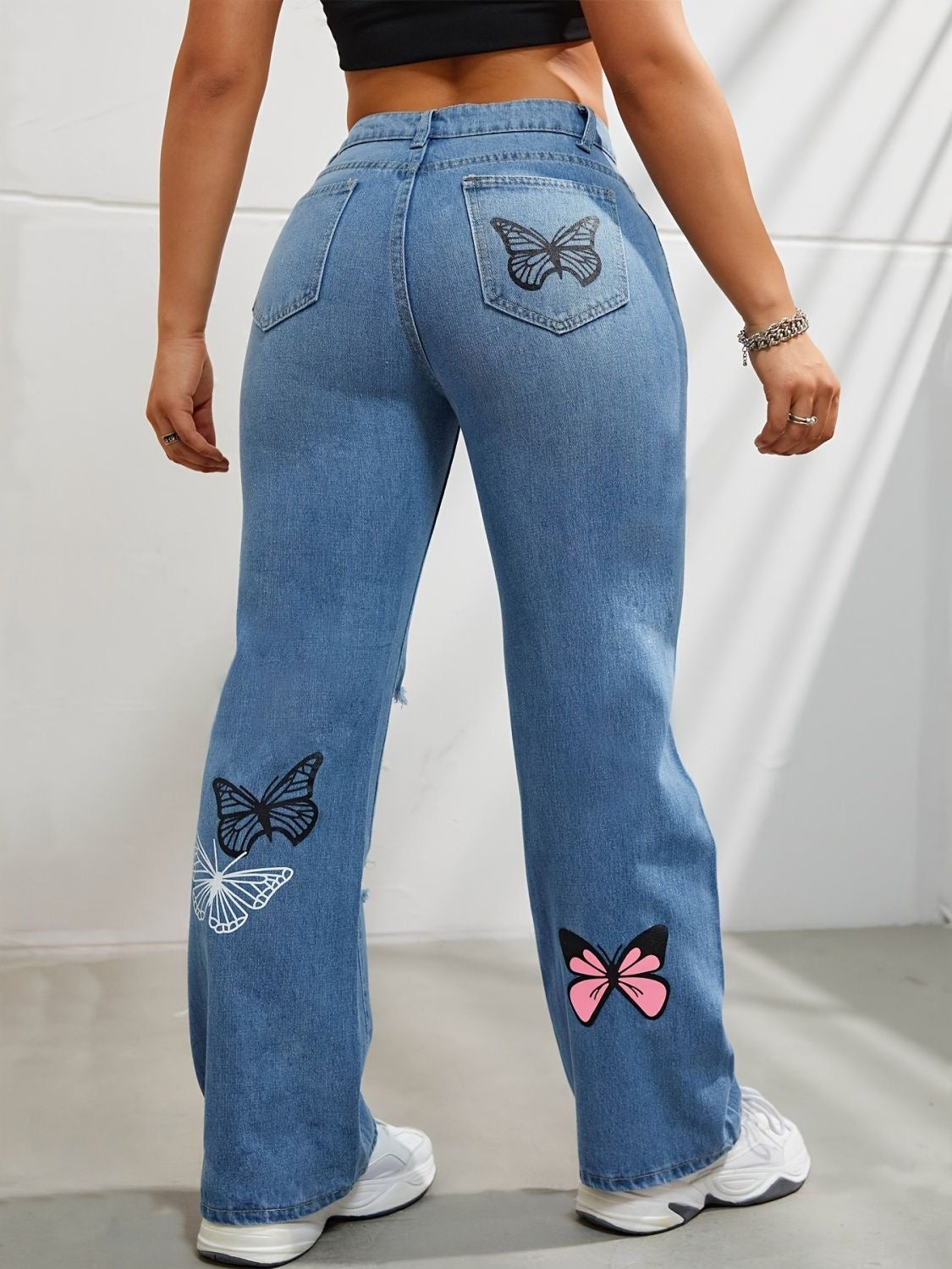 Butterfly Distressed Jeans 