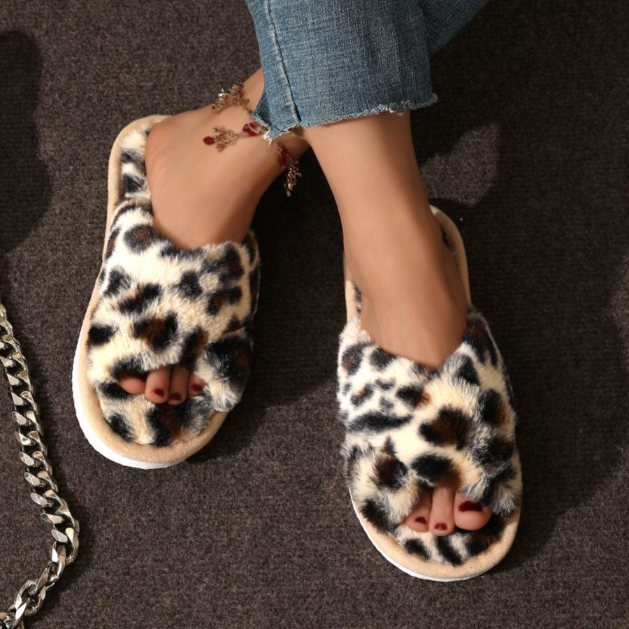 CozyChic Cross-Strap Slide Slippers