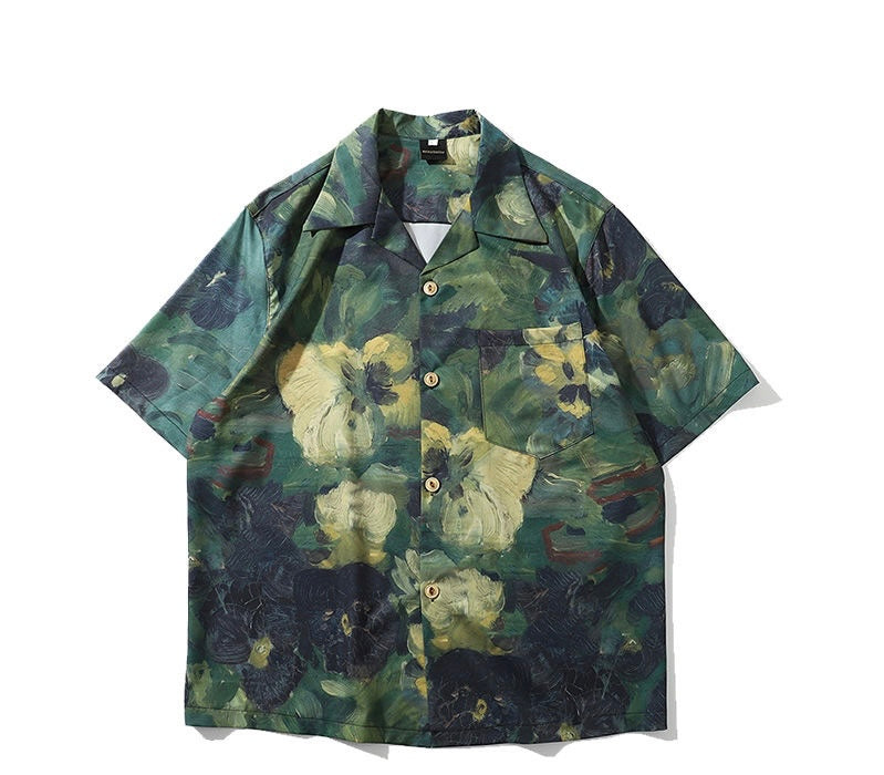 Vintage Floral Short-Sleeve Shirt