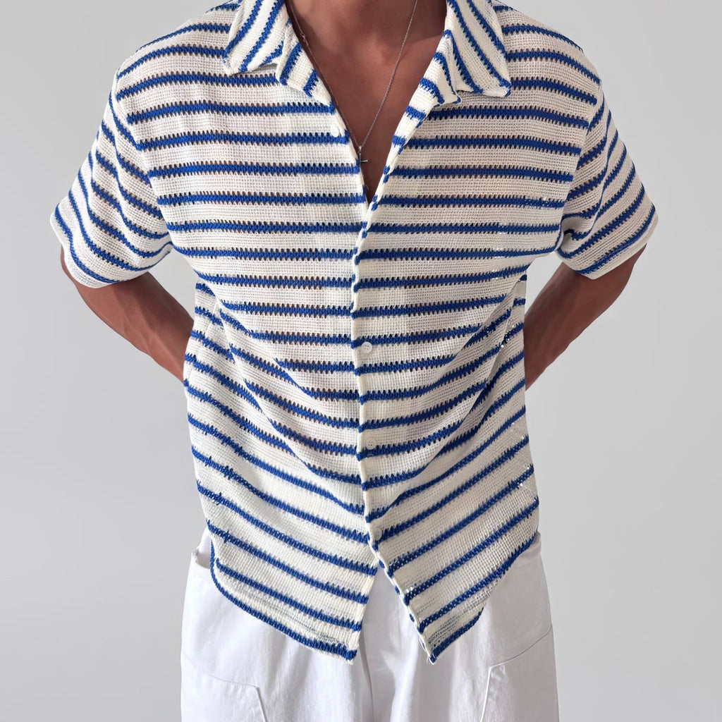 Classic Blue & White Striped Woven Shirt 