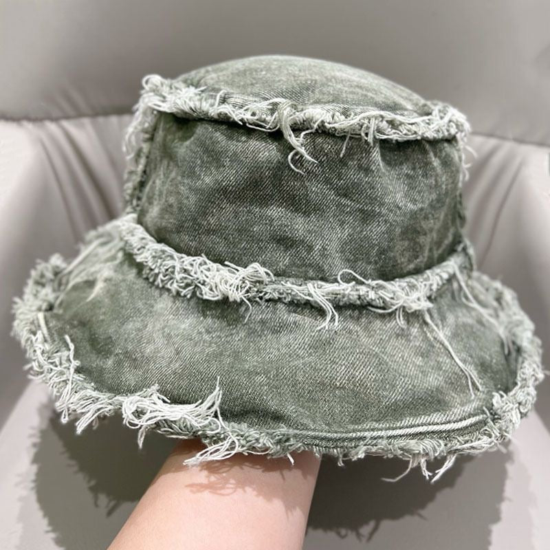Vintage Edge Distressed Denim Bucket Hat