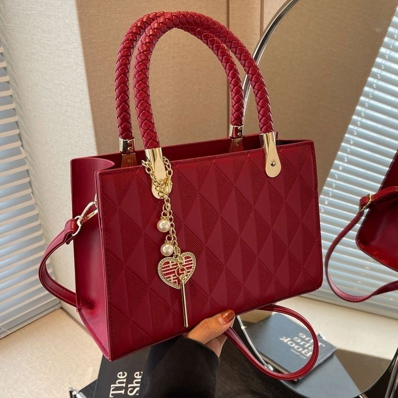 ✨ The She Eook – Radiant Red Quilted Wedding Clutch ✨