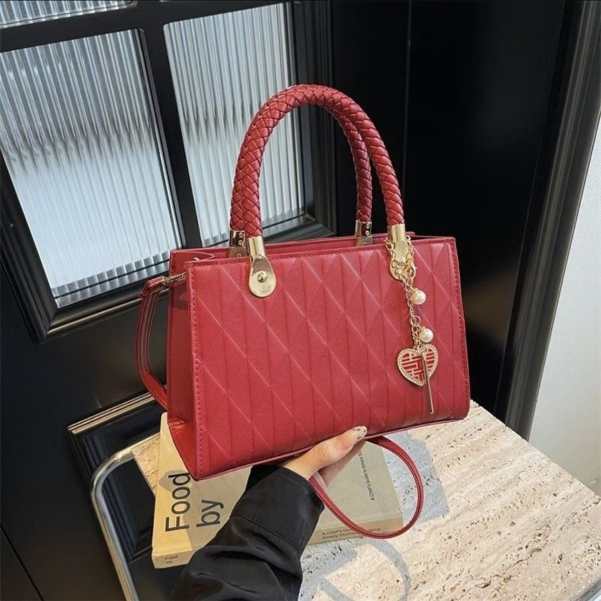 ✨ The She Eook – Radiant Red Quilted Wedding Clutch ✨