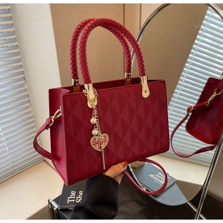✨ The She Eook – Radiant Red Quilted Wedding Clutch ✨